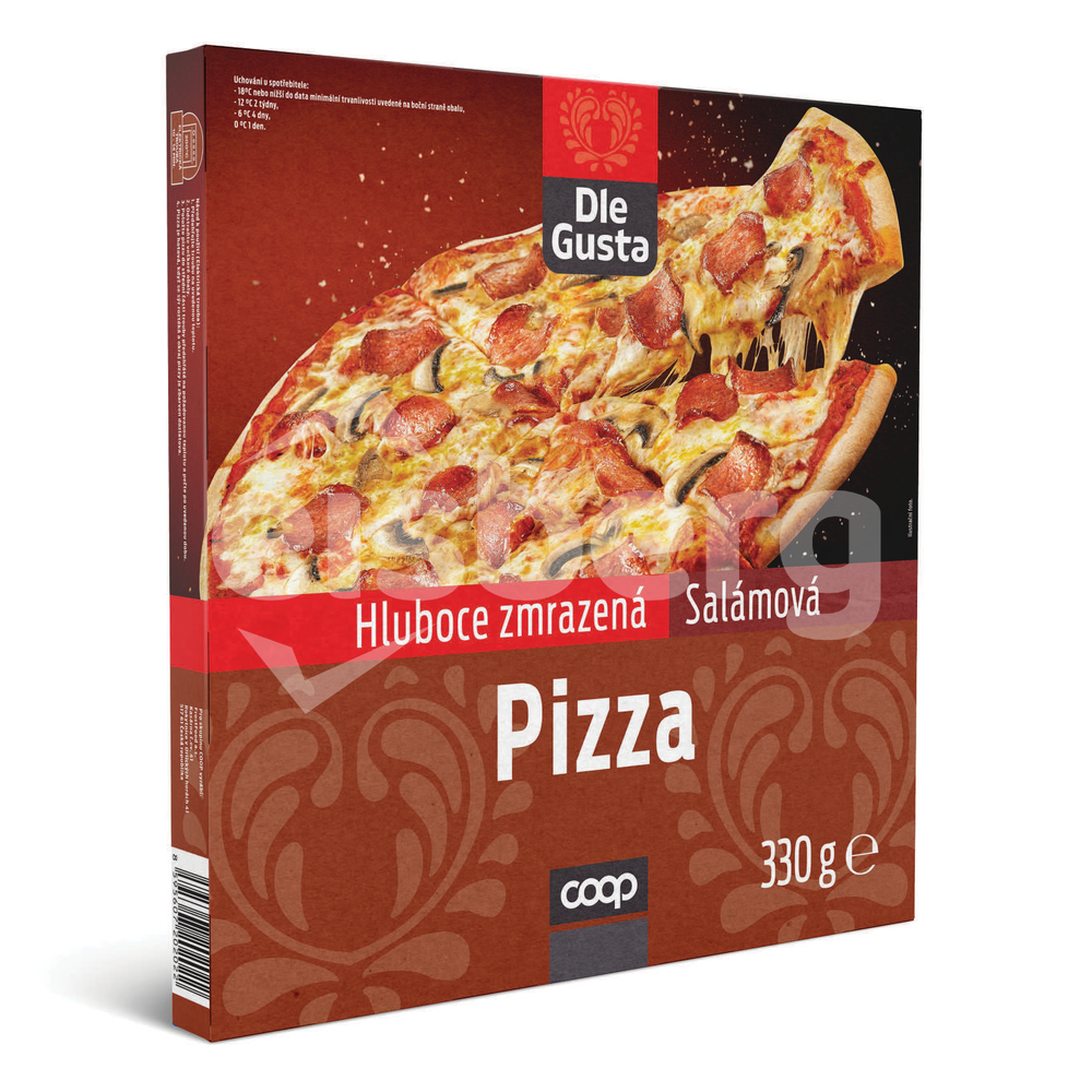 DLE GUSTA Pizza salámová 330 g zmrazená