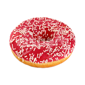 Donut s jahodovou  příchutí - dopečeno