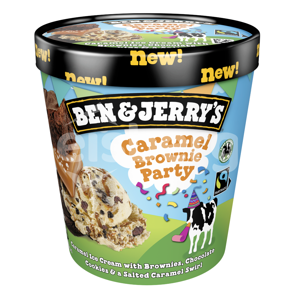 B&J 465ml Caramel Brownie Party