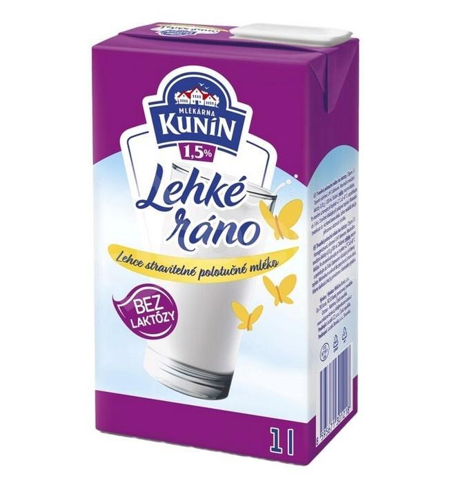 Mléko polotučné bez laktózy Kunín