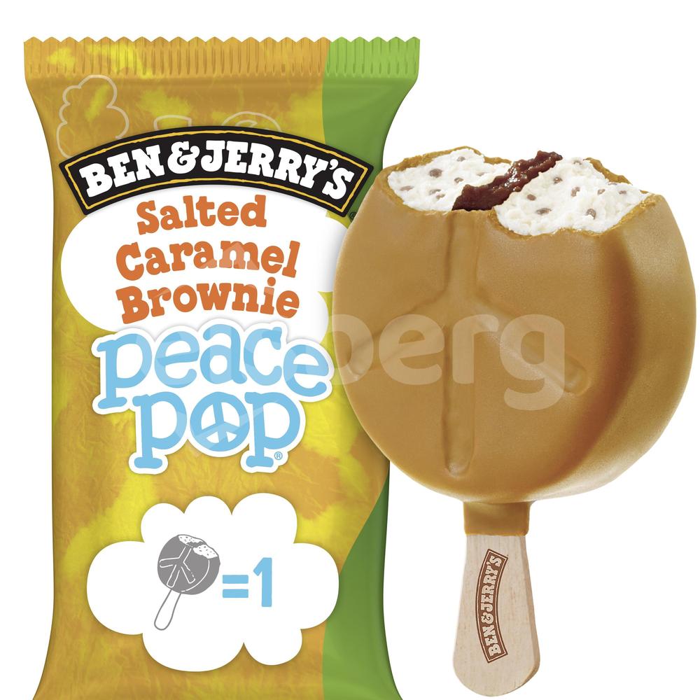 B&J Salted Caramel Brownie Peace Pop