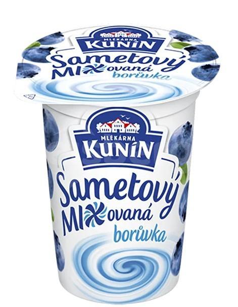 Sametový jogurt mixovaná borůvka Kunín