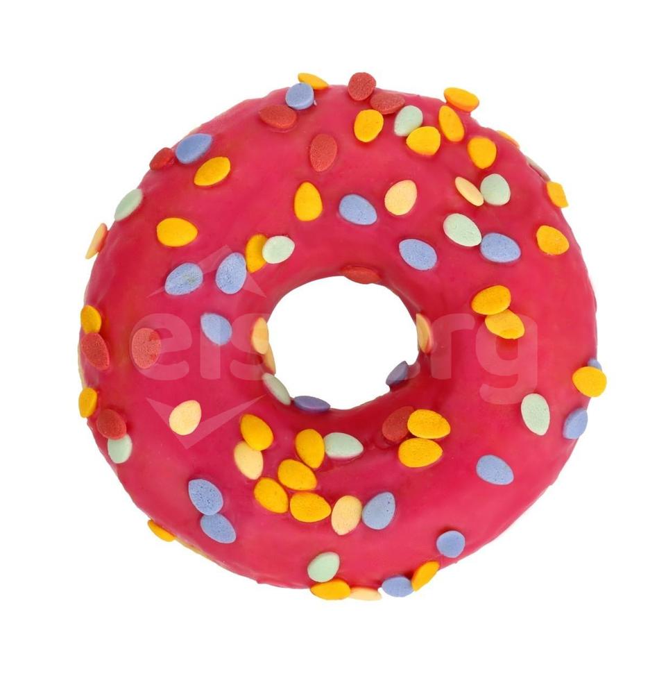 Donut růžový s vajíčky - dopečeno