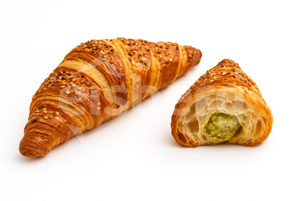 Croissant s pistáciovým krémem