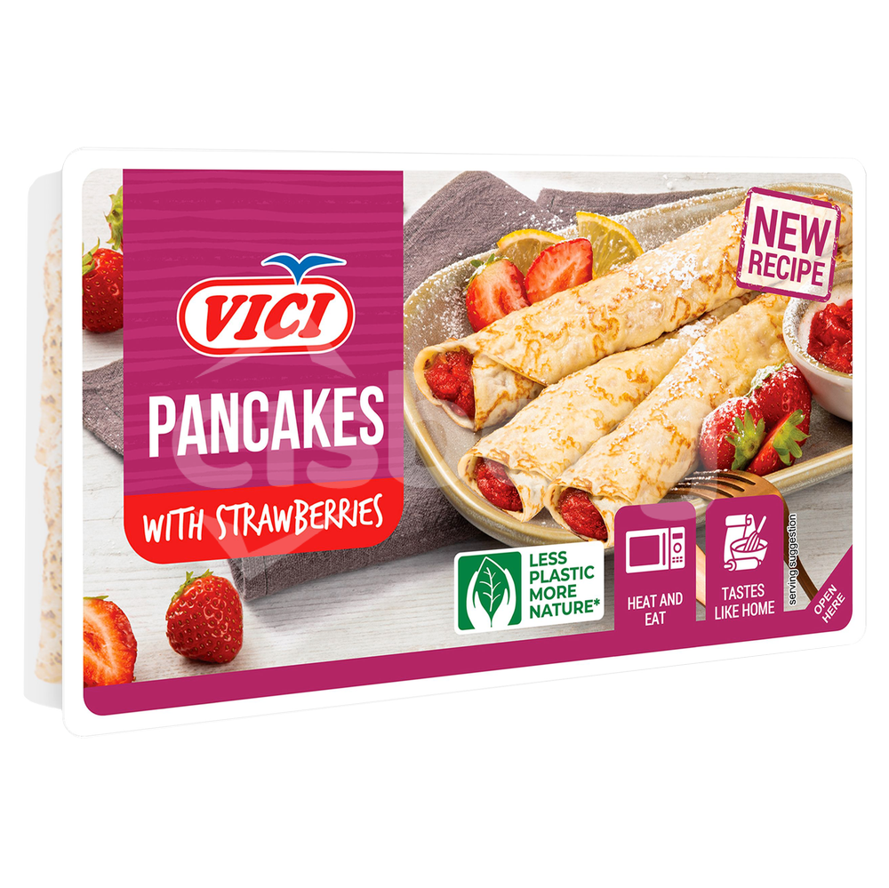 Palačinky plněné jahodovou náplní