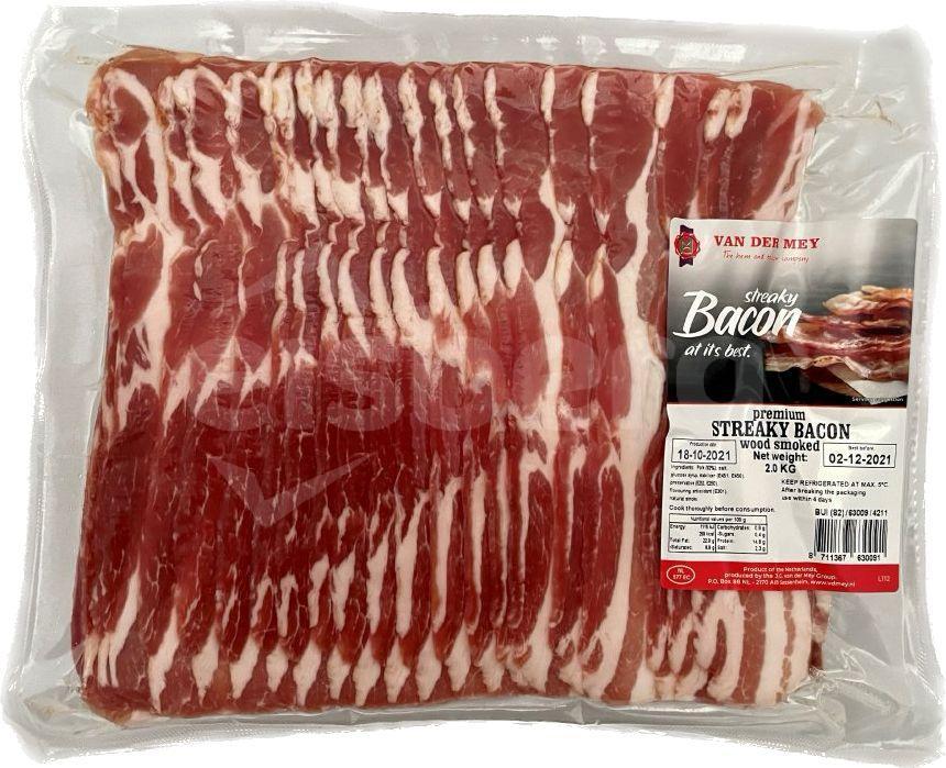 Premium na dřevě uzená slanina plátky (Van Der Mey)