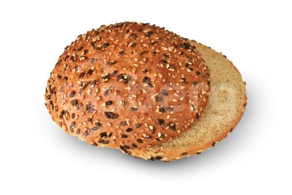 Hamburgerová bulka celozrnná se sezamem, předkrojená - dopečeno VM