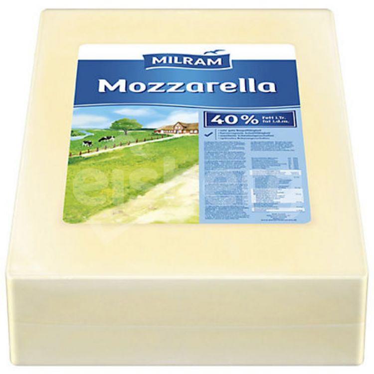 Mozzarella Milram 40% blok cca 9,5kg